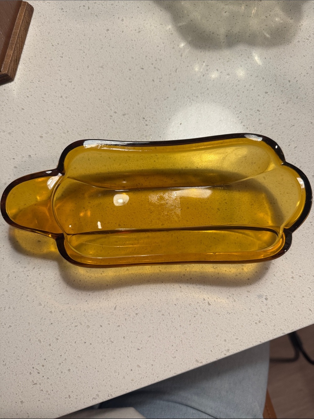 Indiana glass amber banana split dish